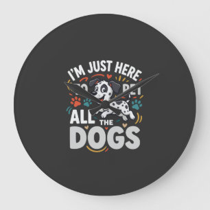 Funny Dogs Pet Lover Vector Large Clock