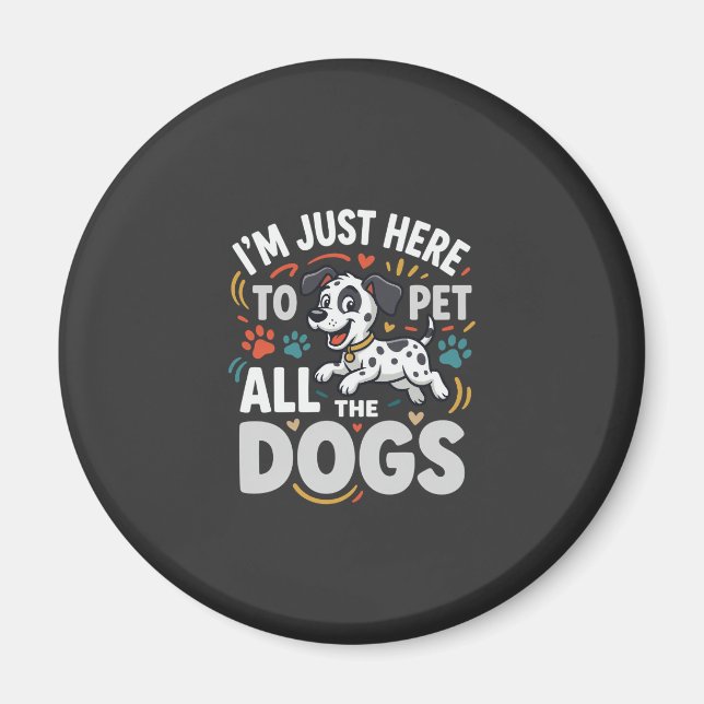 Funny Dogs Pet Lover Vector Magnet (Front)