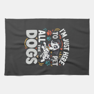 Funny Dogs Pet Lover Vector Tea Towel