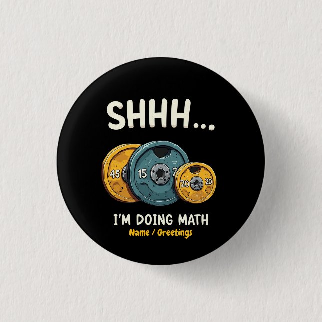  Funny Doing Math Weight Lifting Workout Training  3 Cm Round Badge (Front)