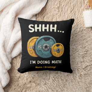 Funny Doing Math Weight Lifting Workout Training Cushion