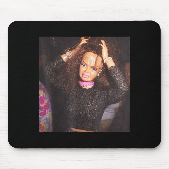 Funny Doll Face Party Meme Disgusting Mouse Pad (Front)