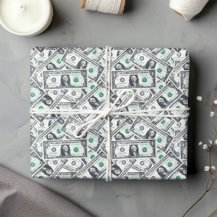 Funny dollar pattern humour wrapping paper 