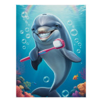 funny dolphin brush teeth 