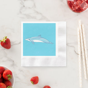 Funny dolphin in ocean napkin