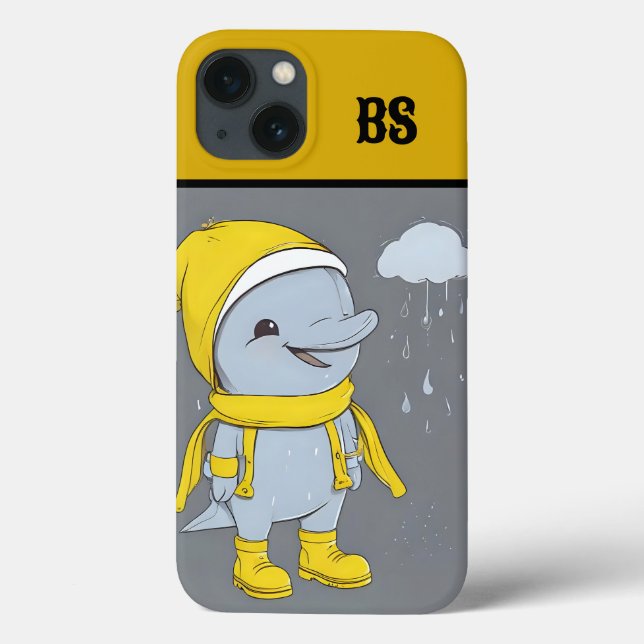 Funny Dolphin in Rain Boots – Beach Humour Case-Mate iPhone Case (Back)