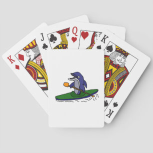 Funny Dolphin Kayaking Playing Cards