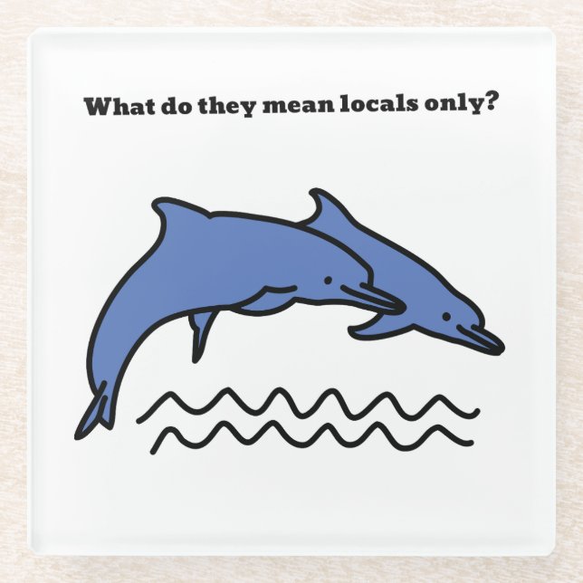 Funny Dolphin Ocean Love Waves Coaster (Front)