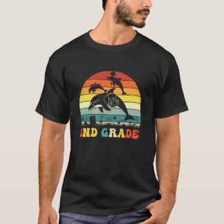 Funny Dolphin Second Grade Back to School Teacher  T-Shirt