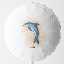 funny dolphins water color style