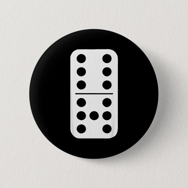 Funny Domino Meme Six Seven Play Strategy Number H 6 Cm Round Badge (Front)