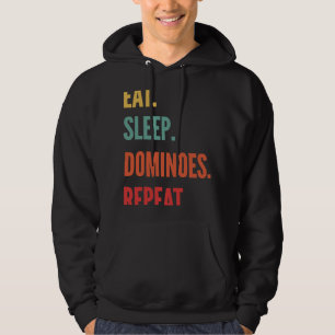 Funny Dominoes Gift Eat Sleep Dominoes Repeat Hoodie