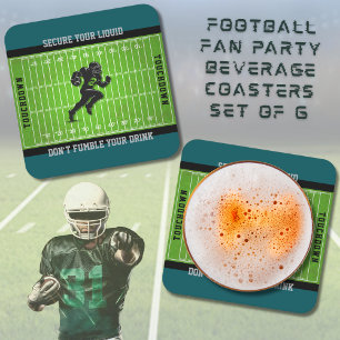Funny Don’t Fumble Your Drink Football Square Paper Coaster