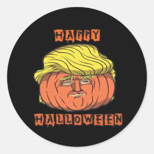 Funny Donald Pumpkin Halloween Classic Round Sticker