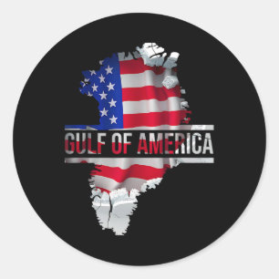 Funny Donald Trump American Flag Canada Greenland Classic Round Sticker