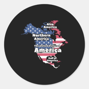 Funny Donald Trump American Flag Canada Greenland Classic Round Sticker