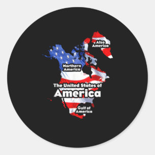 Funny Donald Trump American Flag Canada Greenland Classic Round Sticker