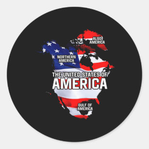 Funny Donald Trump American Flag Canada Greenland Classic Round Sticker