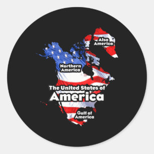 Funny Donald Trump American Flag Canada Greenland Classic Round Sticker