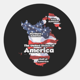 Funny Donald Trump American Flag Canada Greenland Classic Round Sticker