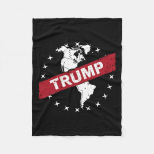 Funny Donald Trump American Flag Canada Greenland Fleece Blanket