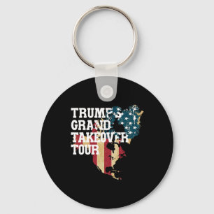 Funny Donald Trump American Flag Canada Greenland  Key Ring