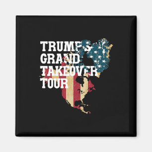Funny Donald Trump American Flag Canada Greenland  Magnet
