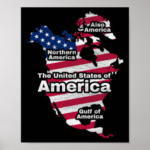 Funny Donald Trump American Flag Canada Greenland  Poster