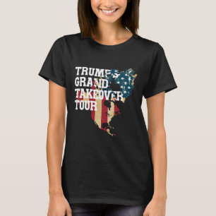 Funny Donald Trump American Flag Canada Greenland T-Shirt