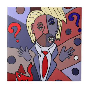 Funny Donald Trump Art Abstract Ceramic Tile
