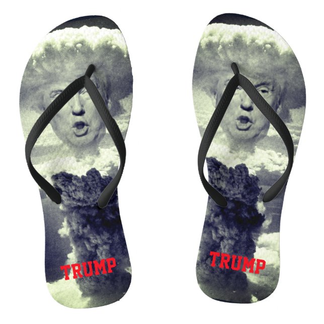 Funny Donald Trump as Nuclear Explosion Thongs (Footbed)