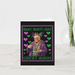 Funny Donald Trump Beads Mardi Gras Festival Fleur Card
