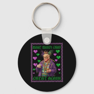 Funny Donald Trump Beads Mardi Gras Festival Fleur Key Ring