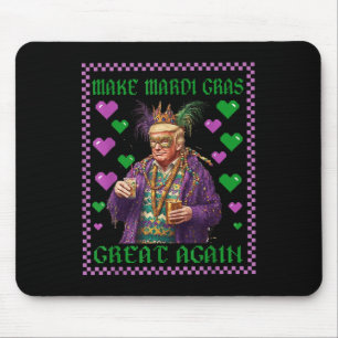 Funny Donald Trump Beads Mardi Gras Festival Fleur Mouse Pad