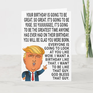 Funny Donald Trump Birthday Card