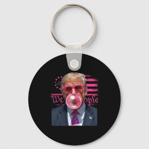 Funny Donald Trump Bubble Gum Pink 4th Of July Ame Key Ring