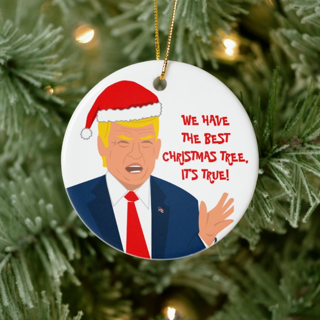 Funny Donald Trump cartoon Christmas tree ornament (Tree)