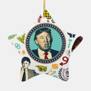 funny donald trump ceramic ornament