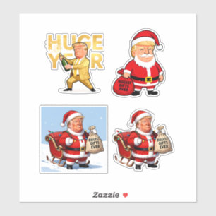 Funny Donald Trump Christmas & New Year Sticker, C