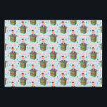 Funny Donald Trump Christmas Yuuge Package Humor Wrapping Paper Sheet<br><div class="desc">On these humorous Christmas wrapping paper sheets,  US President Donald Trump holds out his hands while emerging from a gift box and wearing a Santa hat with his MAGA slogan on it. He says,  "Your package is yuuge!!" He's surrounded by candy canes,  stars,  trees,  and snowflakes.</div>
