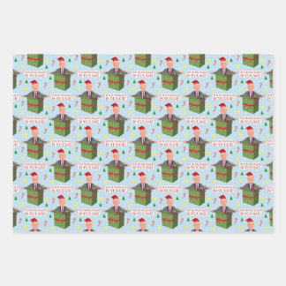 Funny Donald Trump Christmas Yuuge Package Humor Wrapping Paper Sheet