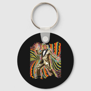 Funny Donald Trump Disco Dancing 60s 70s 80s Presi Key Ring