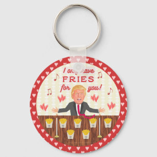 Funny Donald Trump Fast Food Fries Valentine's Day Key Ring
