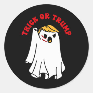 Funny Donald Trump Ghost Fight Fist Trick Or Trump Classic Round Sticker