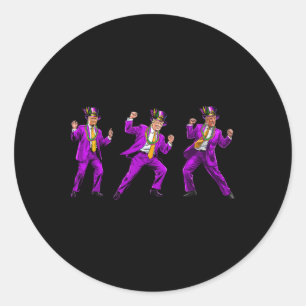 Funny Donald Trump Make Mardi Gras Great Again Fle Classic Round Sticker