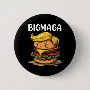 Funny Donald Trump Making French Fries Hamburger B 6 Cm Round Badge