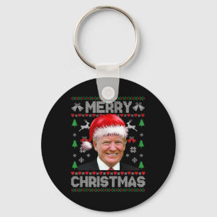 Funny Donald Trump Merry Christmas Family Ugly Swe Key Ring