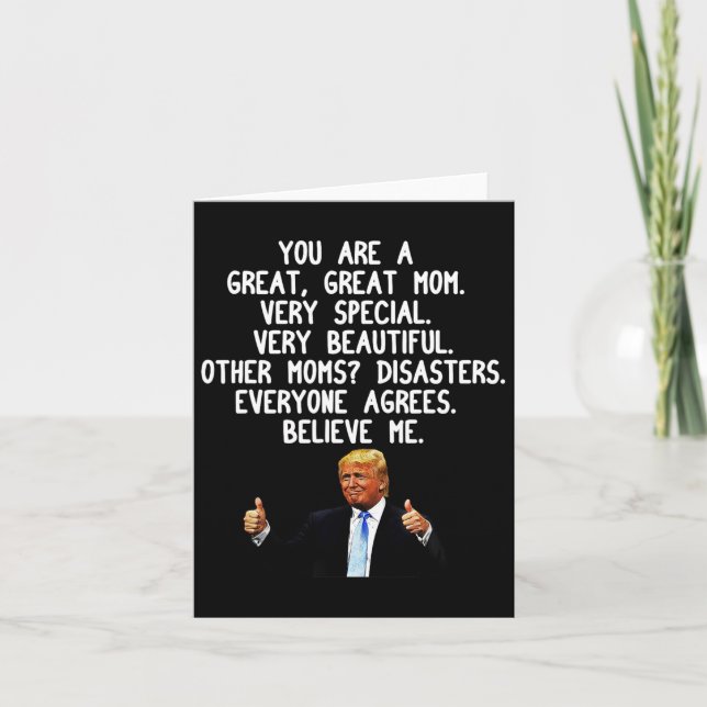 Funny Donald Trump Mother39s Day Gag Gift Conserva Card (Front)