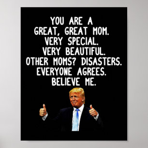 Funny Donald Trump Mother39s Day Gag Gift Conserva Poster