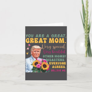 Funny Donald Trump Mothers Day Hold Flower Funny Q Card